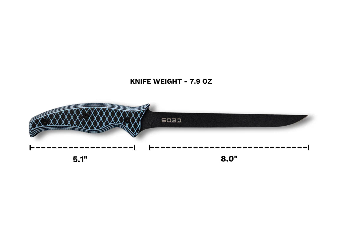 LIMITED EDITION- SORD BLACK ICE 8" FILLET KNIFE - MEDIUM FLEX