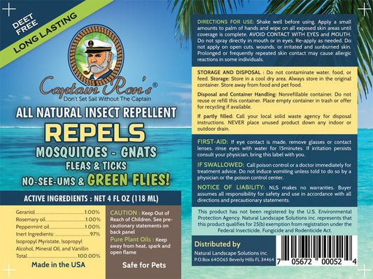 CAPTAIN RON'S ALL-NATURAL INSECT REPELLENT